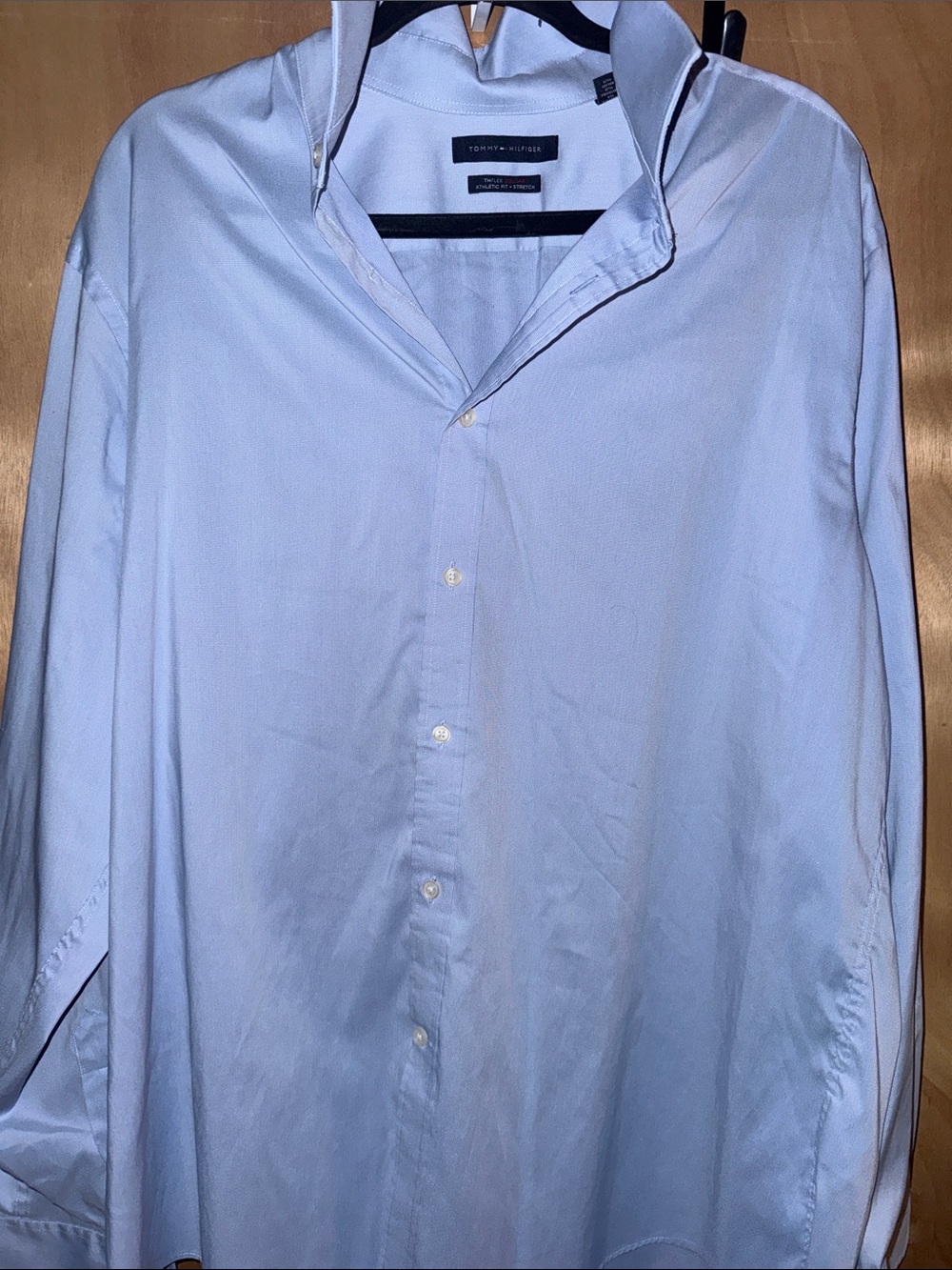 Tommy Hilfiger Men's THFLEX COLLAR Pale Blue Button-Up Dress Shirt
